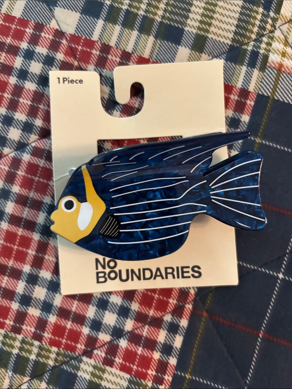 No Boundaries Navy and Yellow Tropical Fish Clip